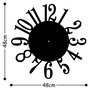 Wallity Reloj de Pared de Metal Decorativo Negro 48 x 48 cm